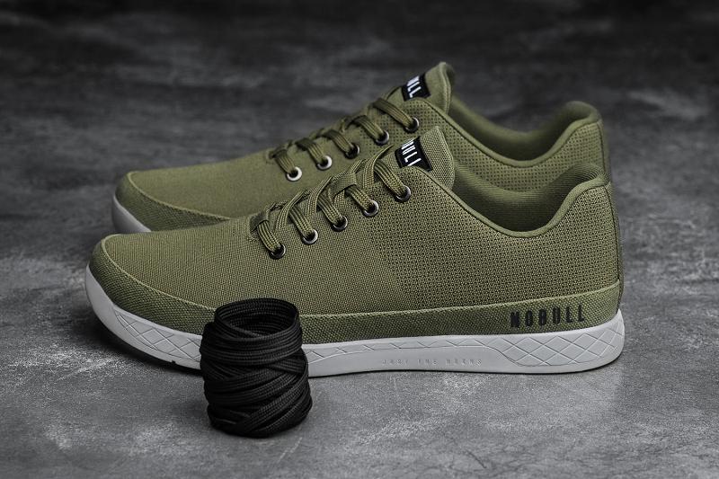 Women's Nobull Moss Canvas Trainers Olive | SG Q2896M